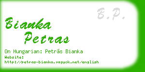 bianka petras business card